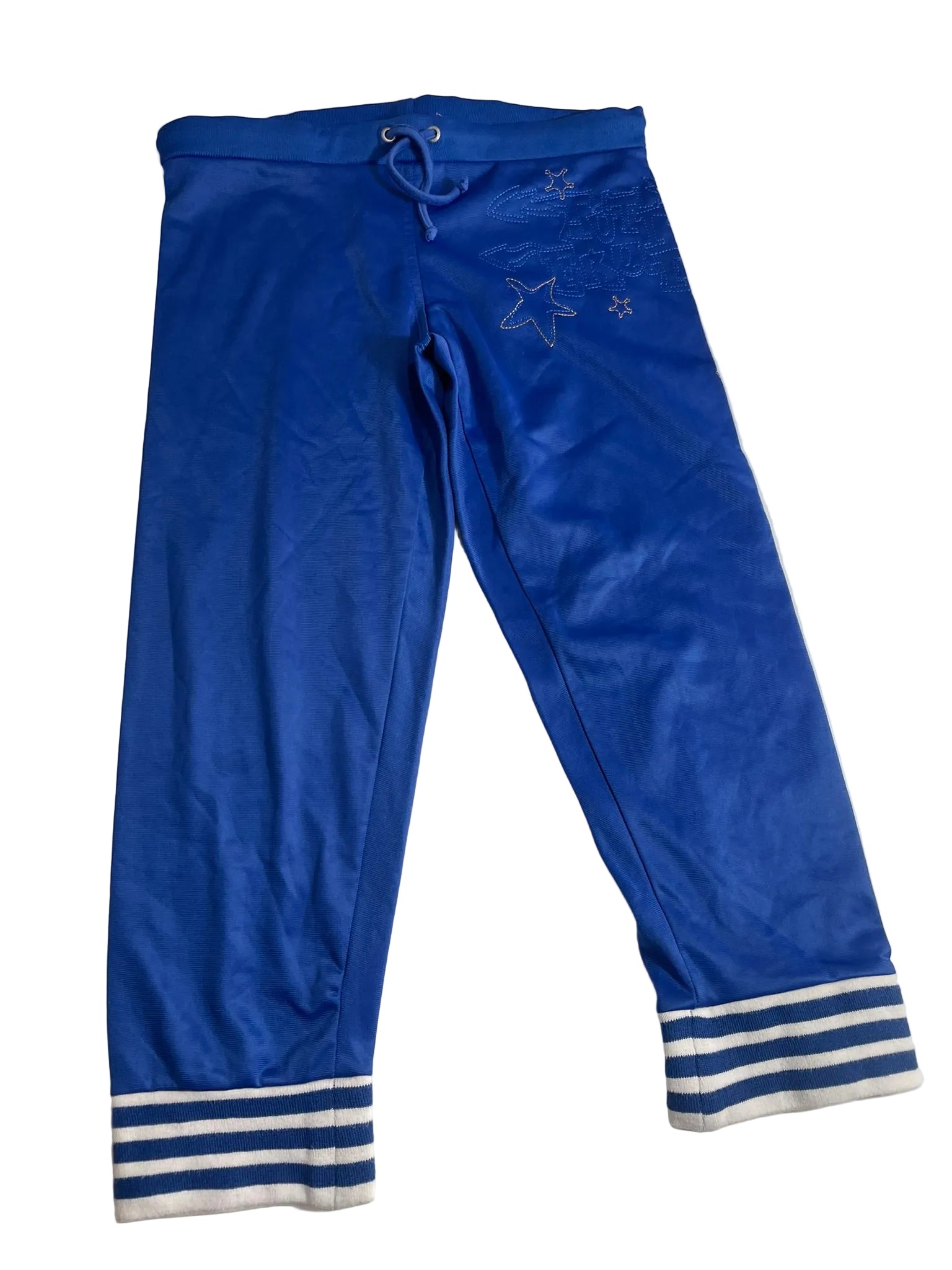 Pantalon jogging bleu roi broderies étoiles fille