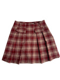 Jupe plissée tartan rouge et beige enfant