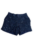 Short paillettes bleu marine fille