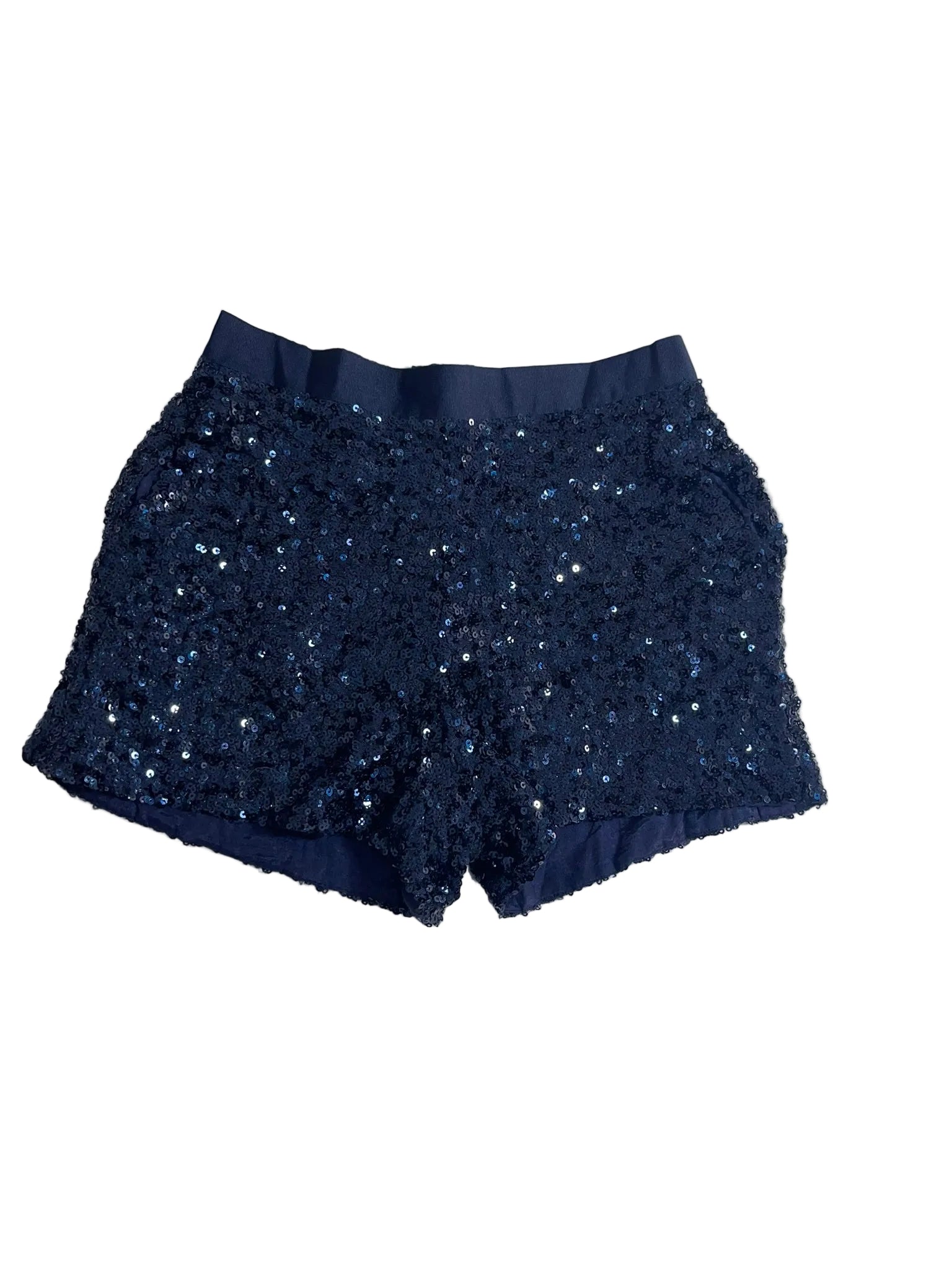 Short paillettes bleu marine fille