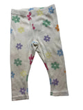 Legging bébé blanc waffle fleurs multicolores