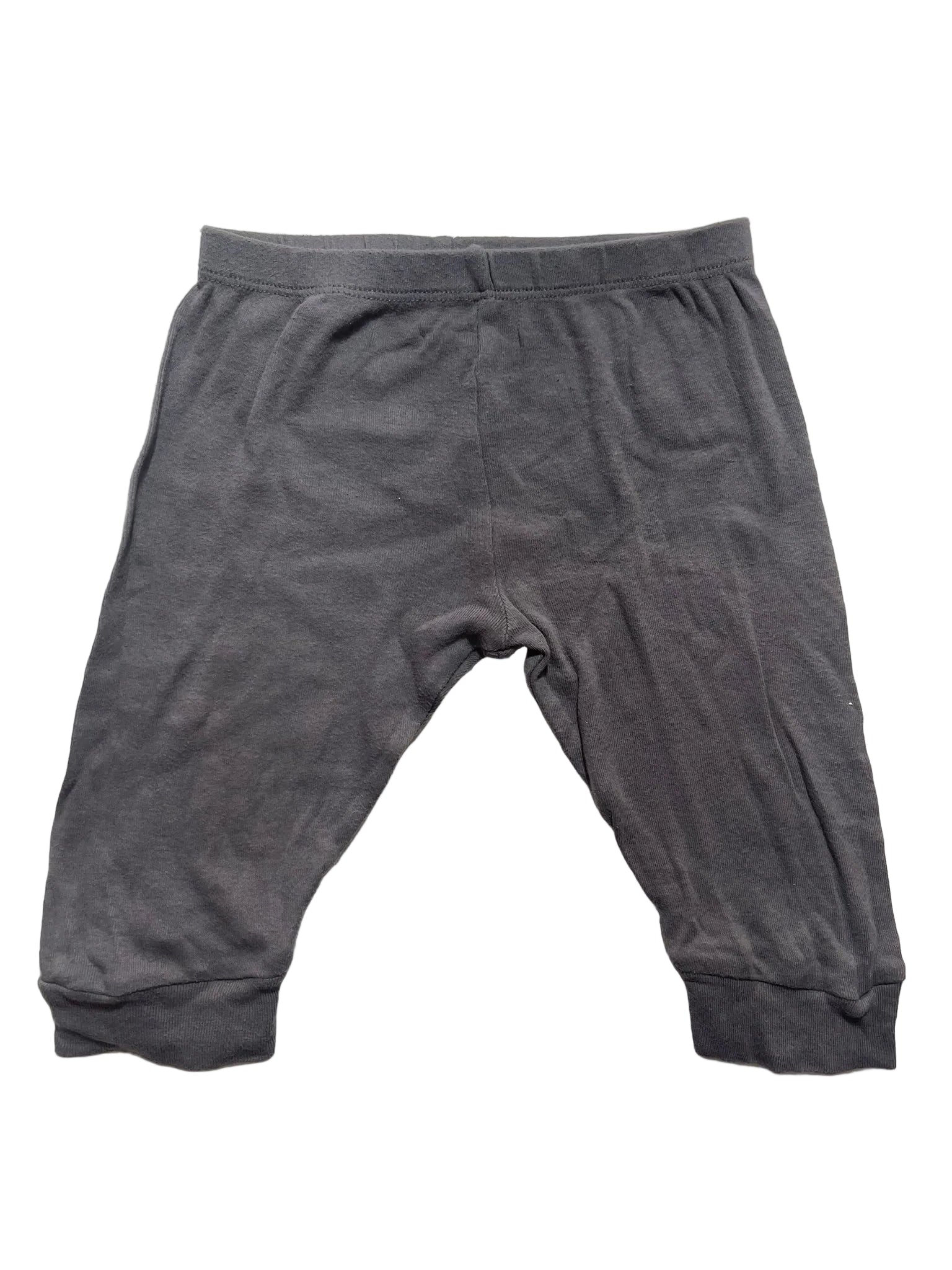 Pantalon bébé gris chiné molleton poignets côtelés