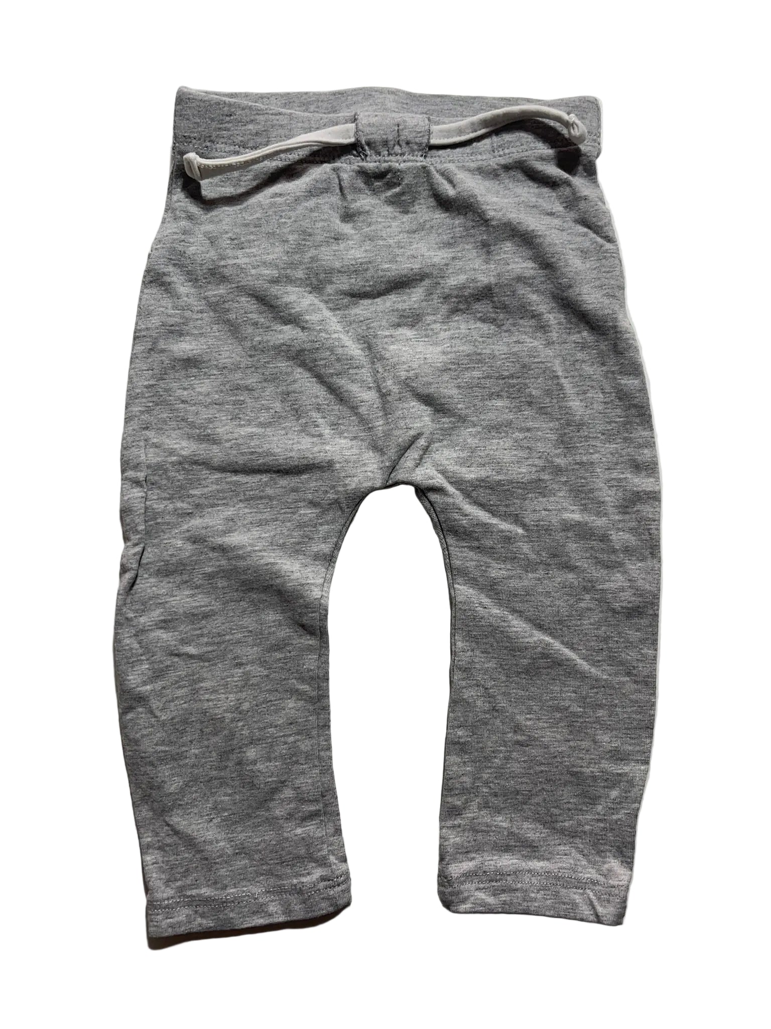 Pantalon bébé gris chiné jersey cordon blanc