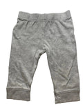 Pantalon bébé gris clair chiné jersey poignets côtelés