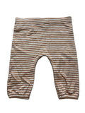 Legging bébé rayé beige caramel et blanc