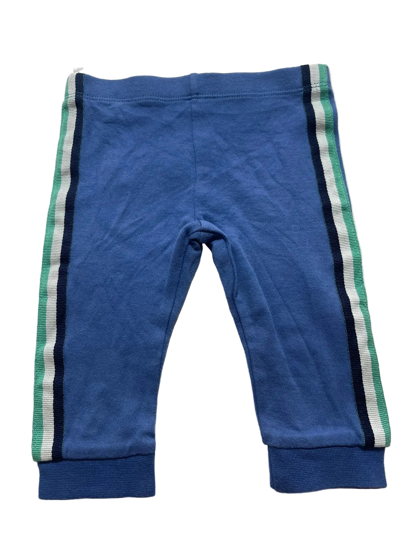 Pantalon bébé bleu roi bandes sportives tricolores