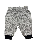 Pantalon bébé blanc imprimé lapins noirs