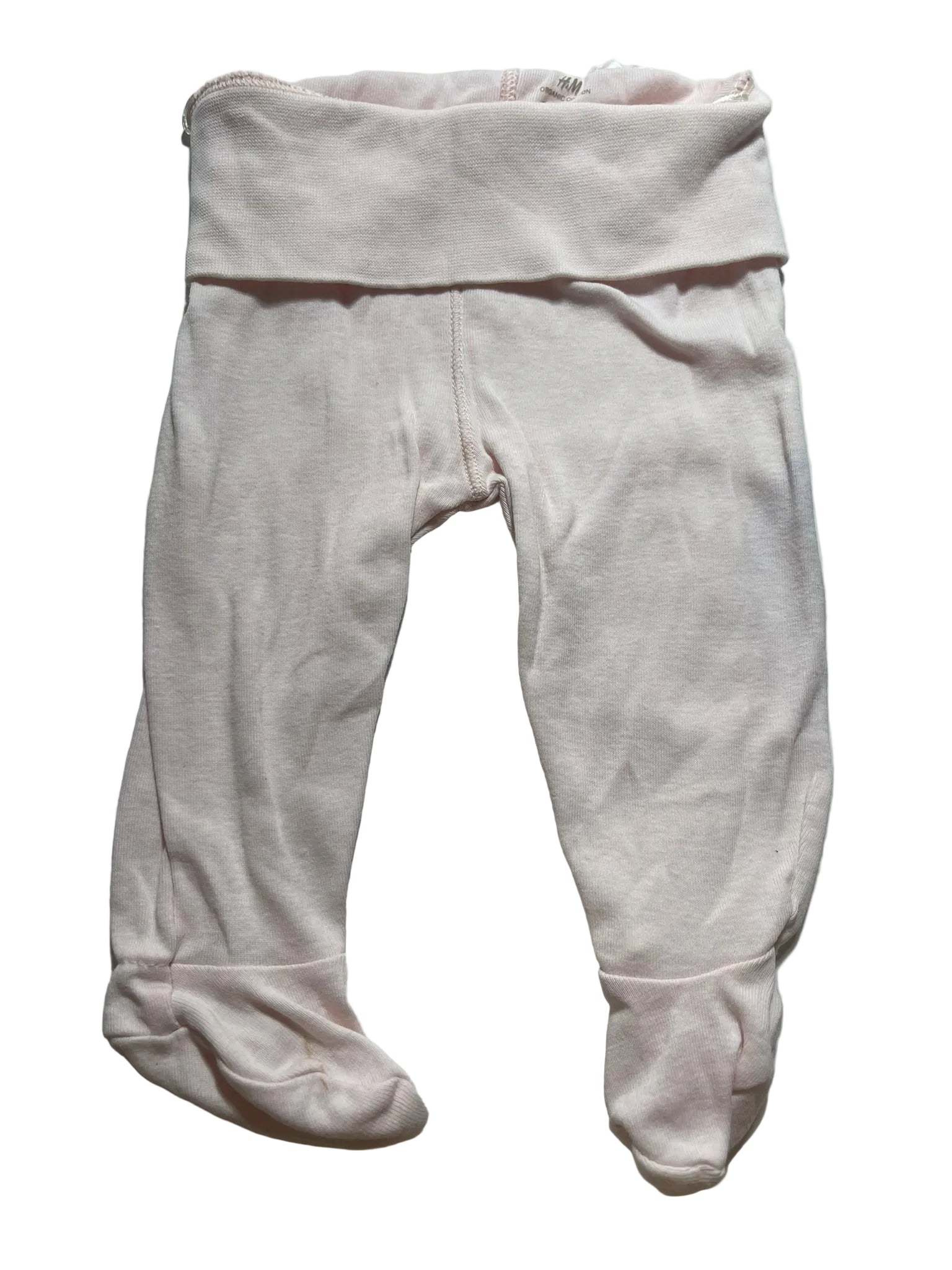 Pantalon bébé rose pâle H&M avec pieds intégrés