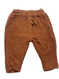 Pantalon velours côtelé bébé caramel brun cordon