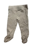Pantalon bébé beige chiné avec pieds intégrés