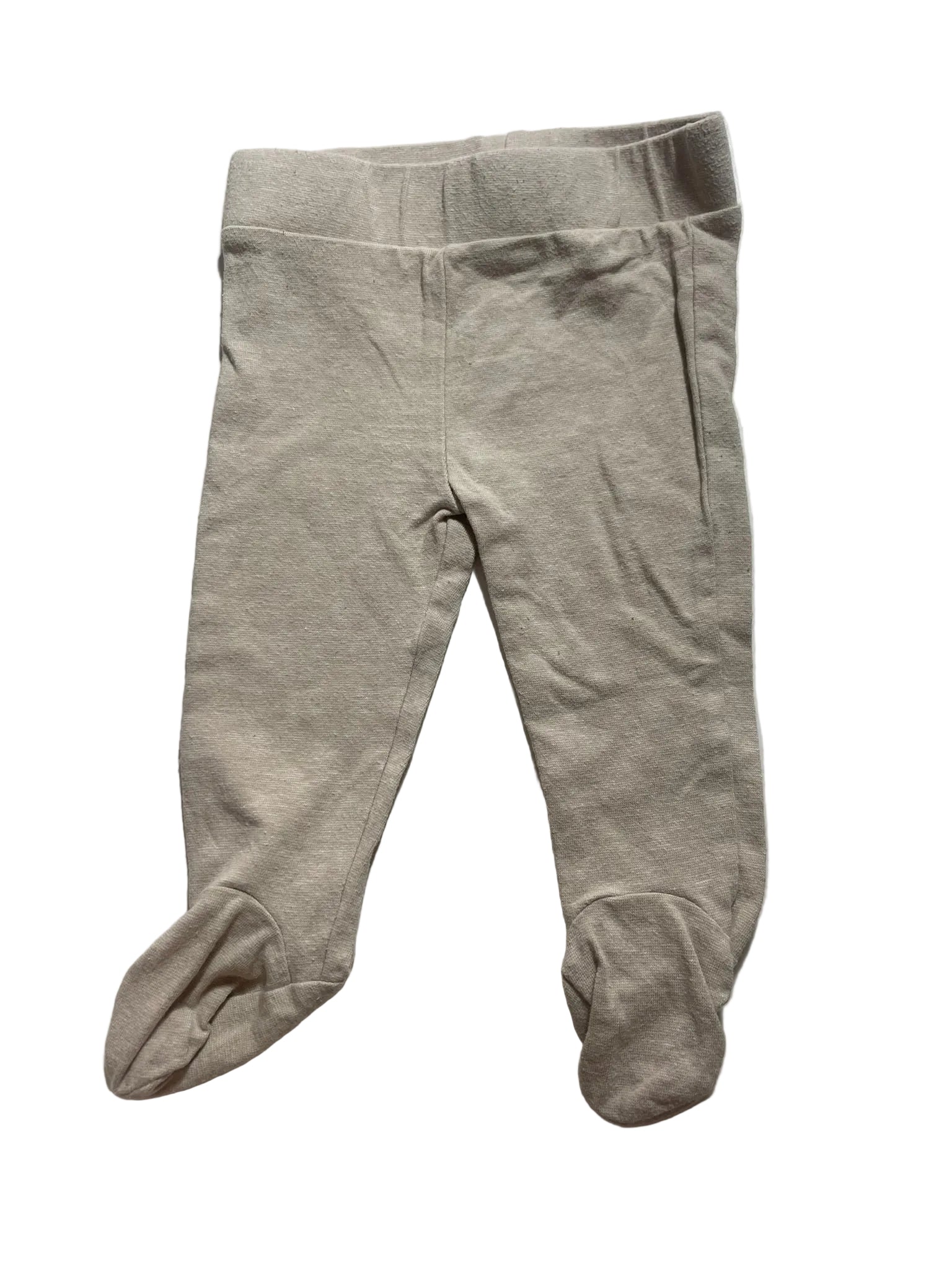 Pantalon bébé beige chiné avec pieds intégrés