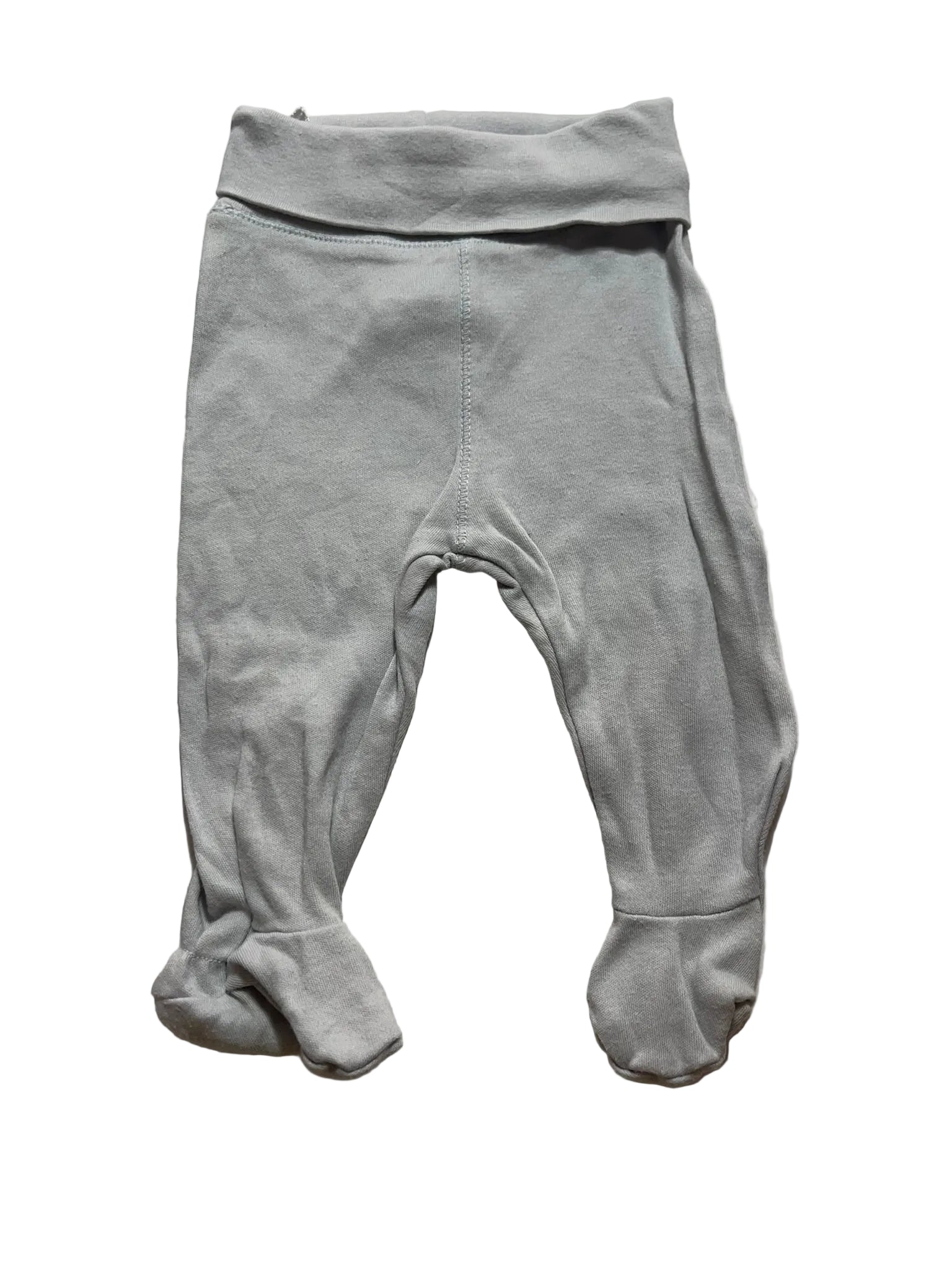 Pantalon bébé gris clair chiné avec pieds intégrés