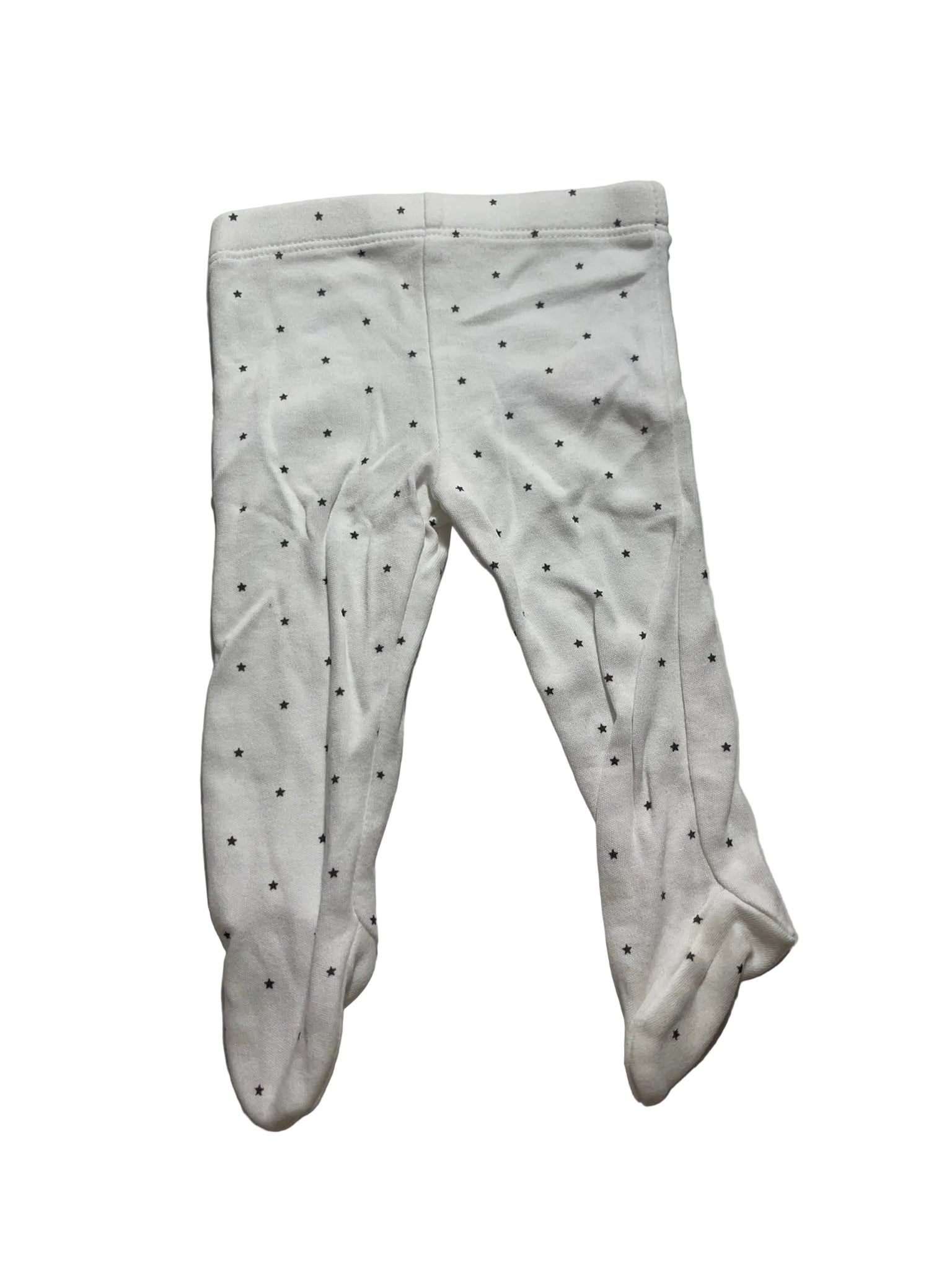Legging bébé blanc pieds intégrés petites étoiles marines