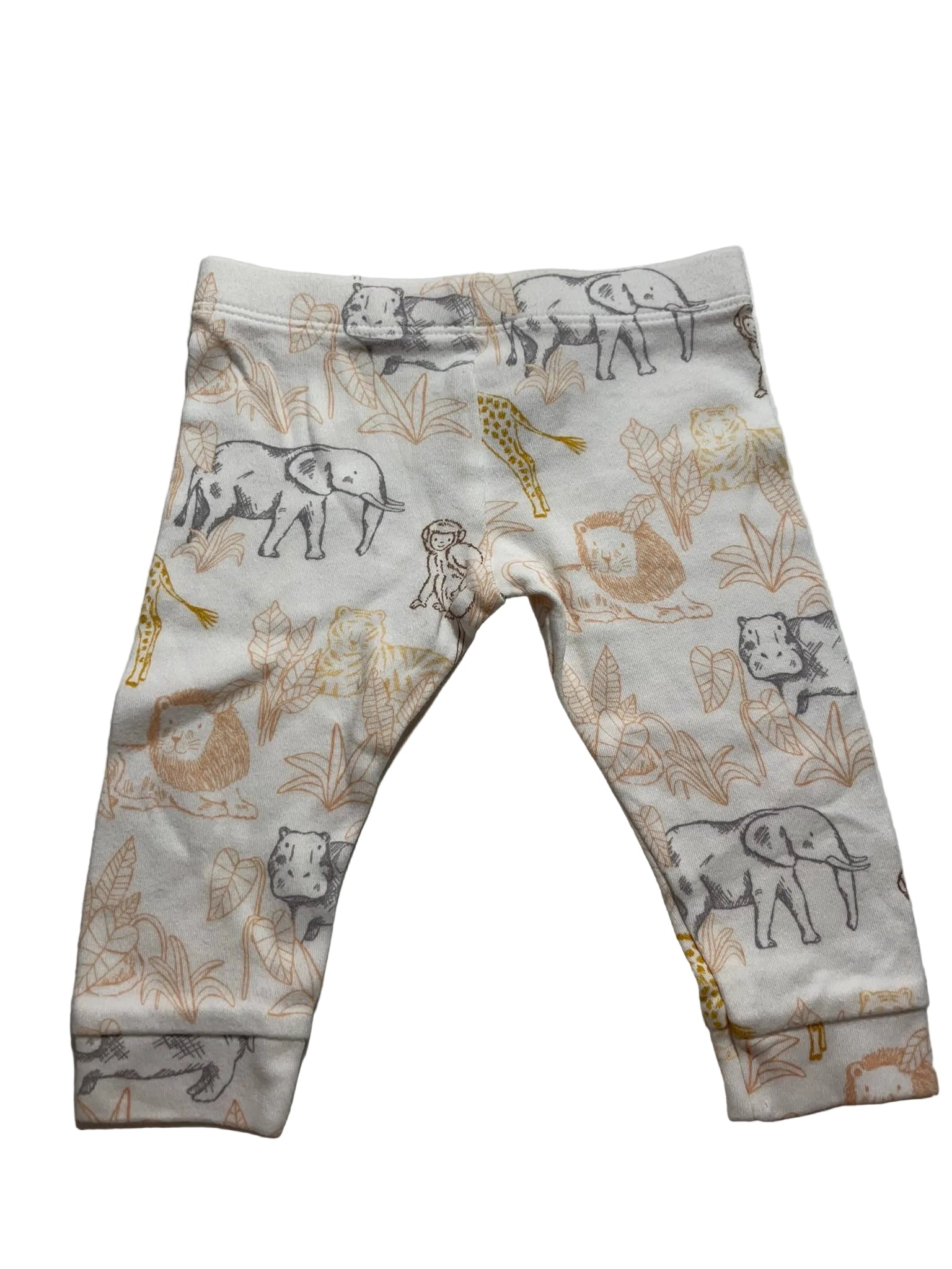 Legging bébé blanc imprimé animaux safari