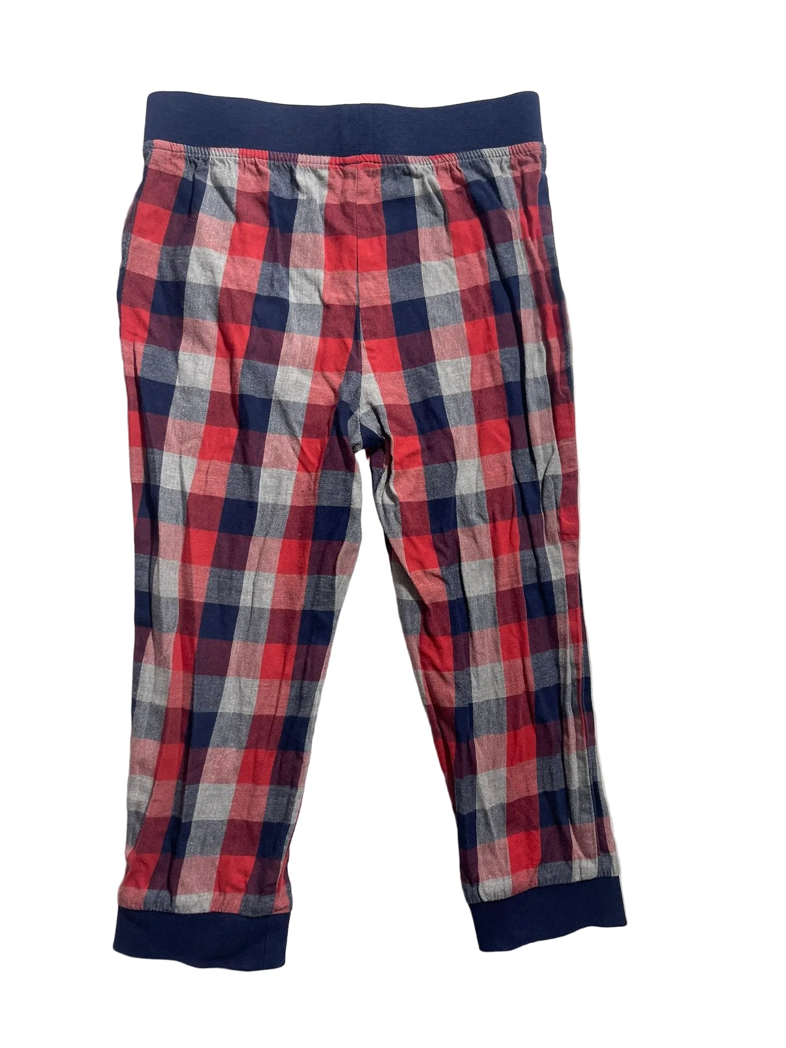 Pantalon enfant pyjama carreaux rouge marine blanc ceinture marine