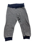 Pantalon bébé rayé marine et blanc velours