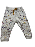 Pantalon jogging bébé blanc imprimé licornes arcs-en-ciel