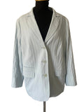 Blazer femme bleu ciel pâle rayures structurées 3 boutons