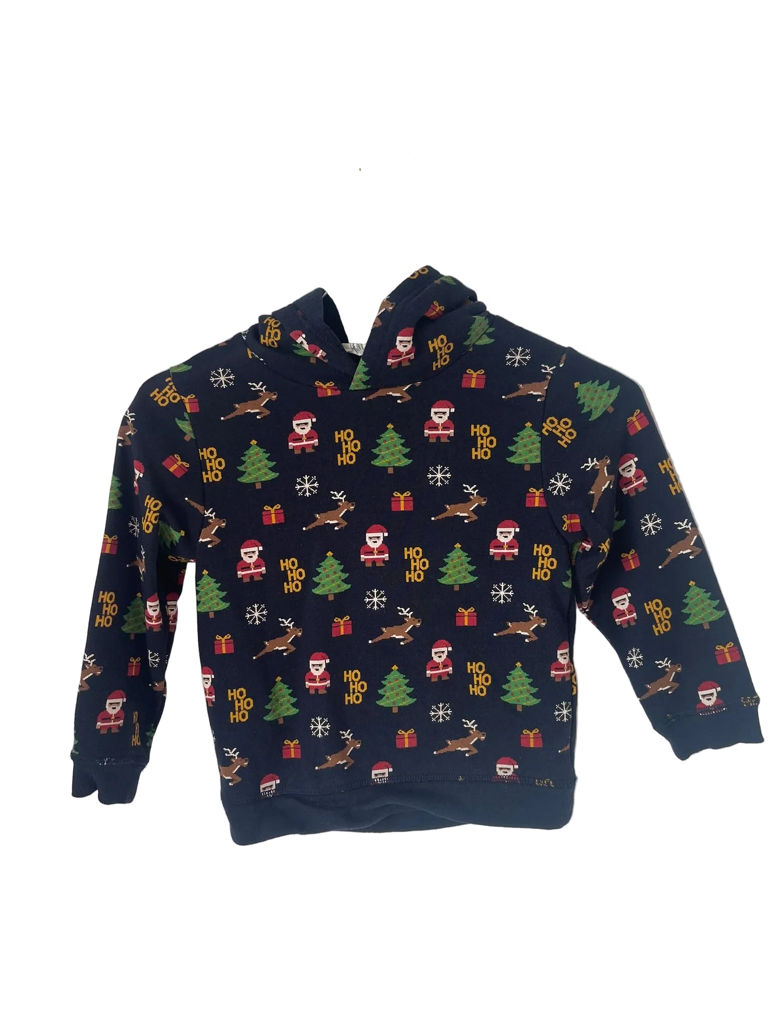 Sweat à capuche enfant imprimé Noël – Marine