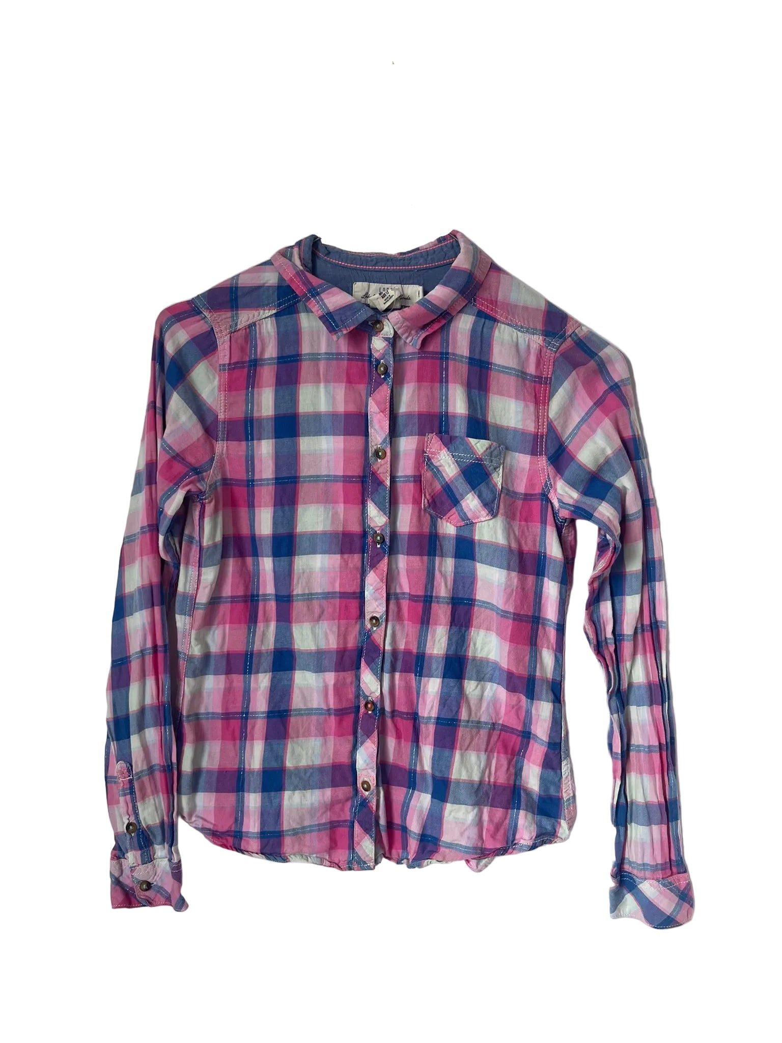 Chemise à carreaux fille – Rose & Bleu