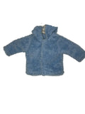 Veste teddy bébé à capuche – Bleu ciel