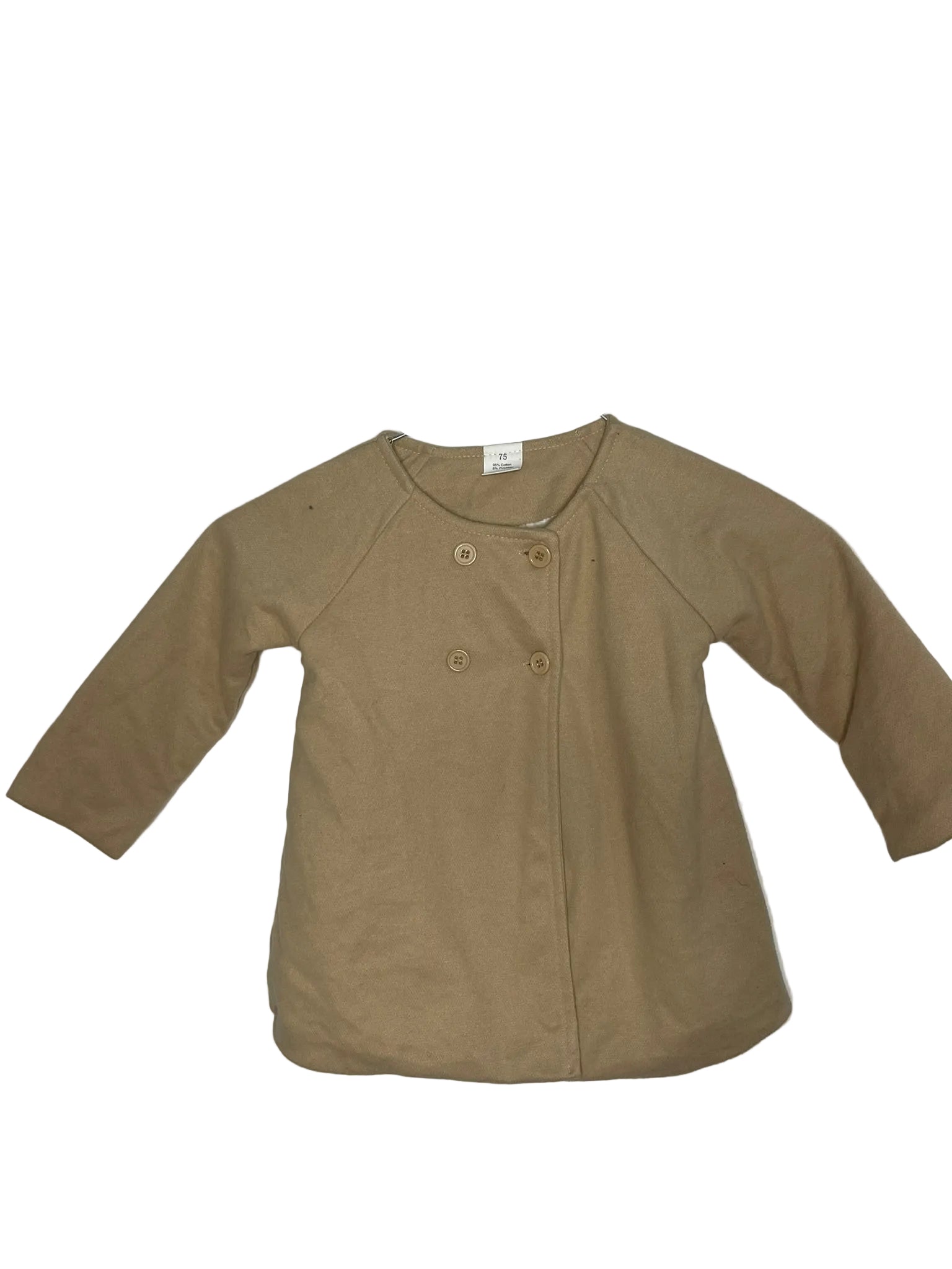 Veste bébé double boutonnage – Camel uni