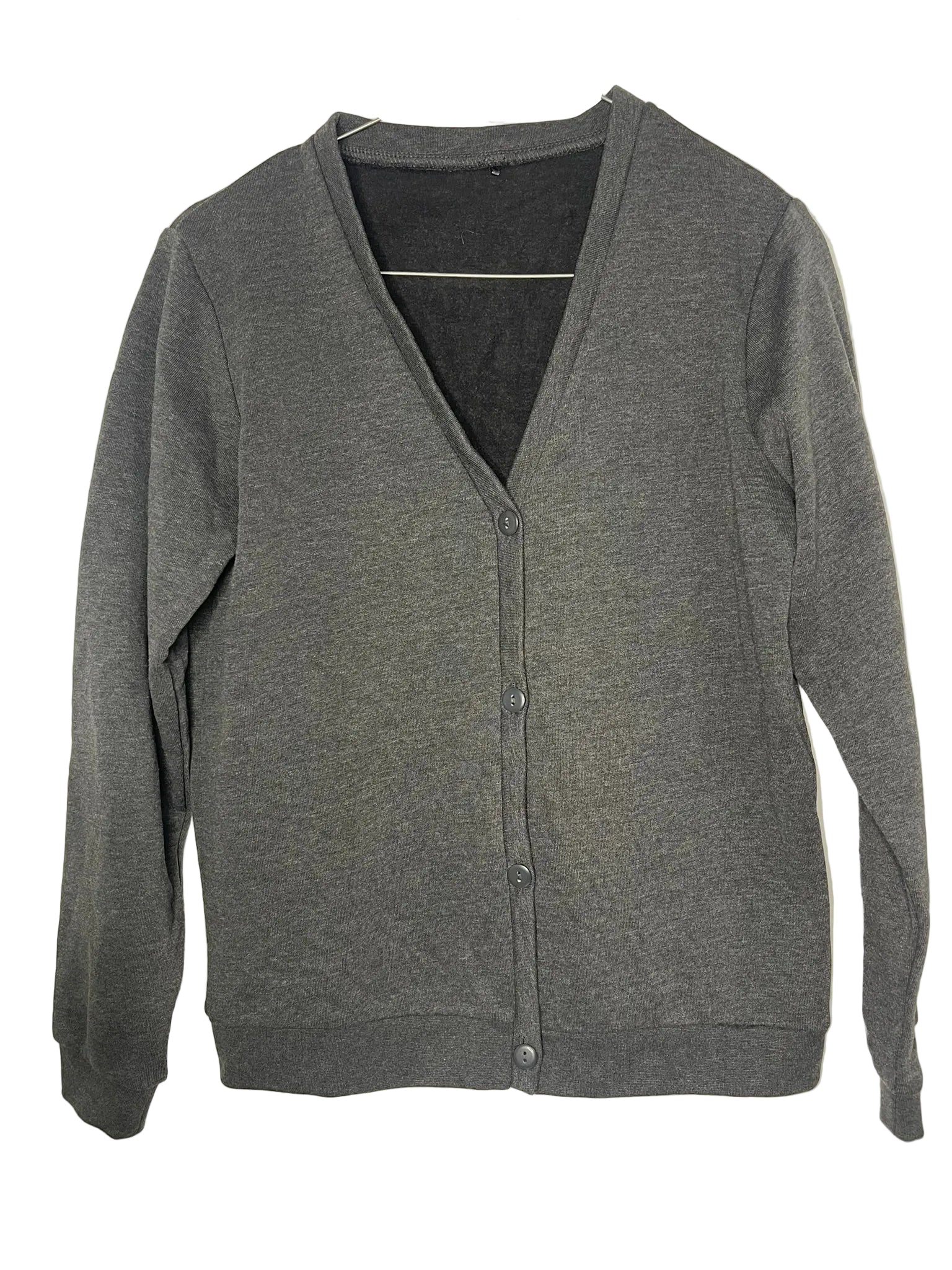 Cardigan col V – Gris anthracite chiné