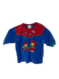 T-shirt velours bébé Tomi's Garage – Bleu & Rouge