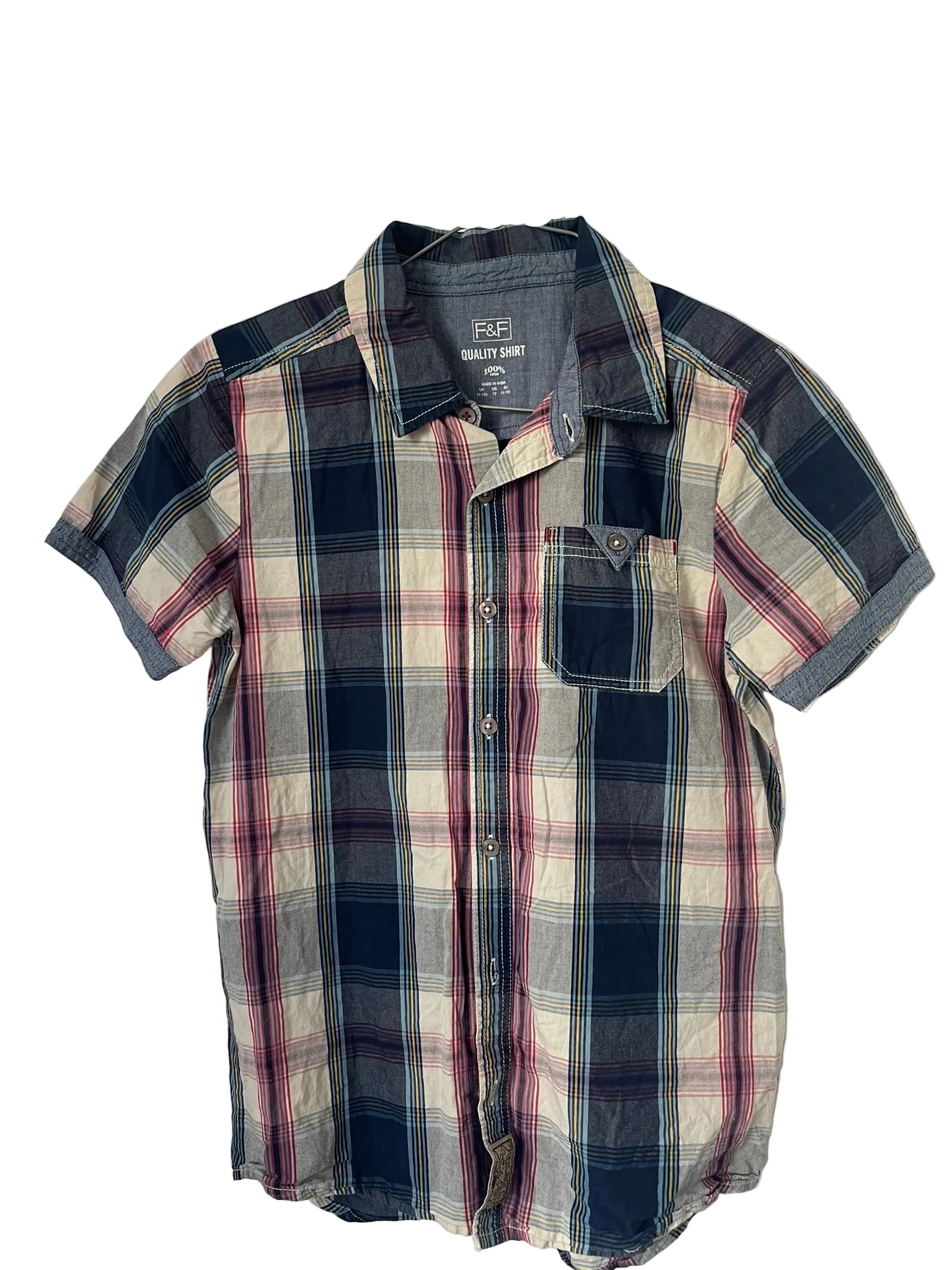 Chemise à carreaux manches courtes F&F garçon