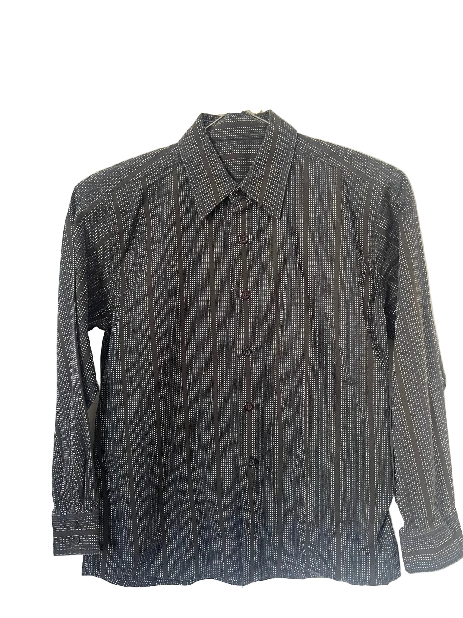 Chemise à rayures noir et blanc pointillés – Sans marque