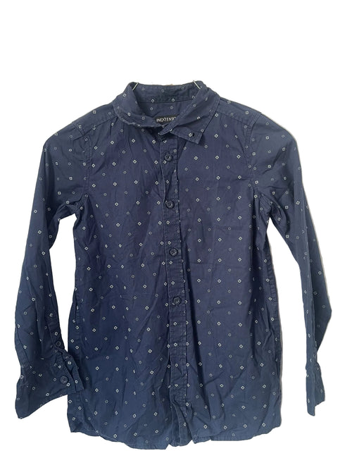 Chemise In Extenso bleu marine motif losanges