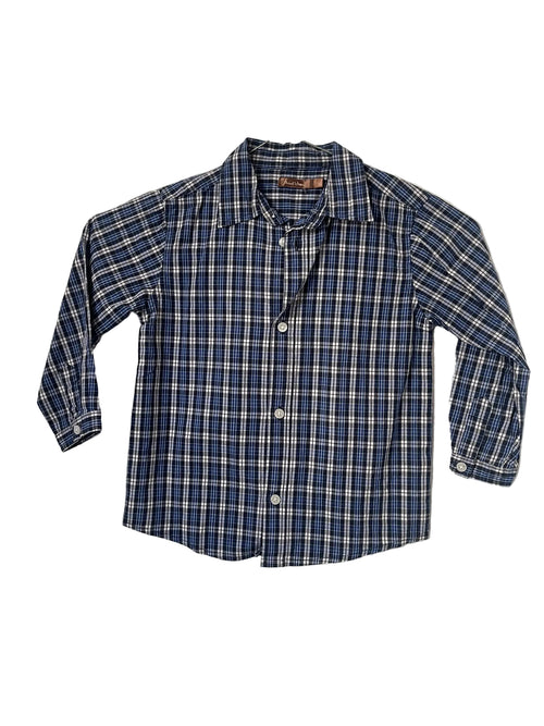 Chemise à carreaux enfant bleu/blanc – Marcel & Chloé