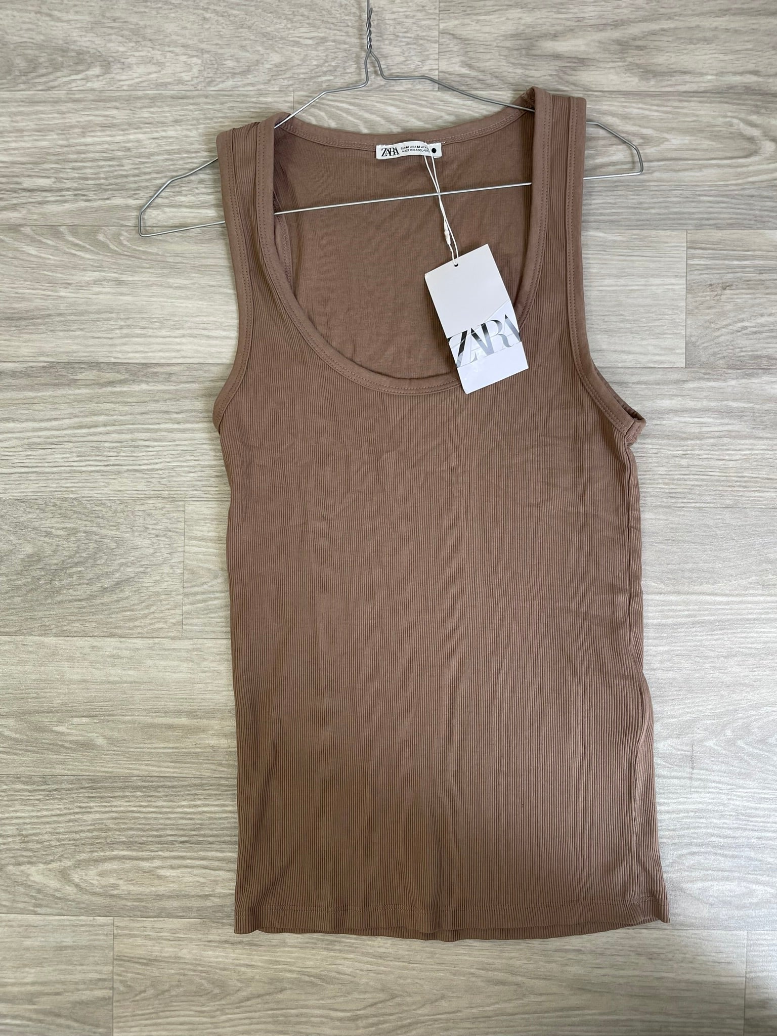 Débardeur côtelé marron - Zara (neuf avec étiquette) Taille M