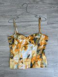 Bustier corset tie-dye orange et gris