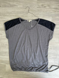 Débardeur sport gris à empiècement filet noir Taille XL