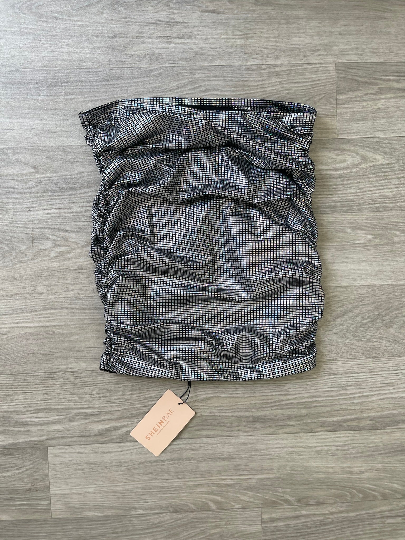 Bandeau pailleté argenté holographique - Neuf