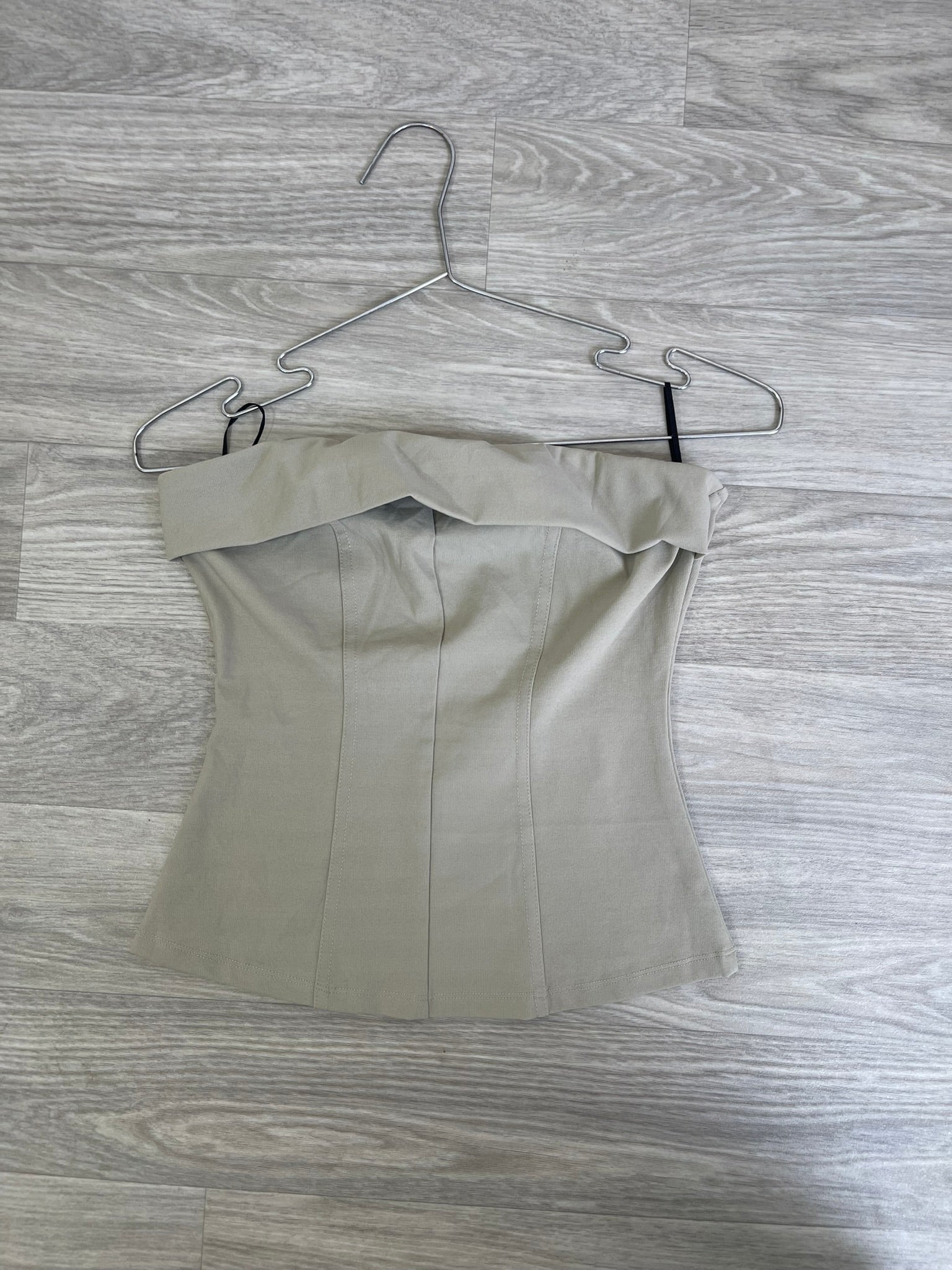 Bustier corset beige structuré sans bretelles
