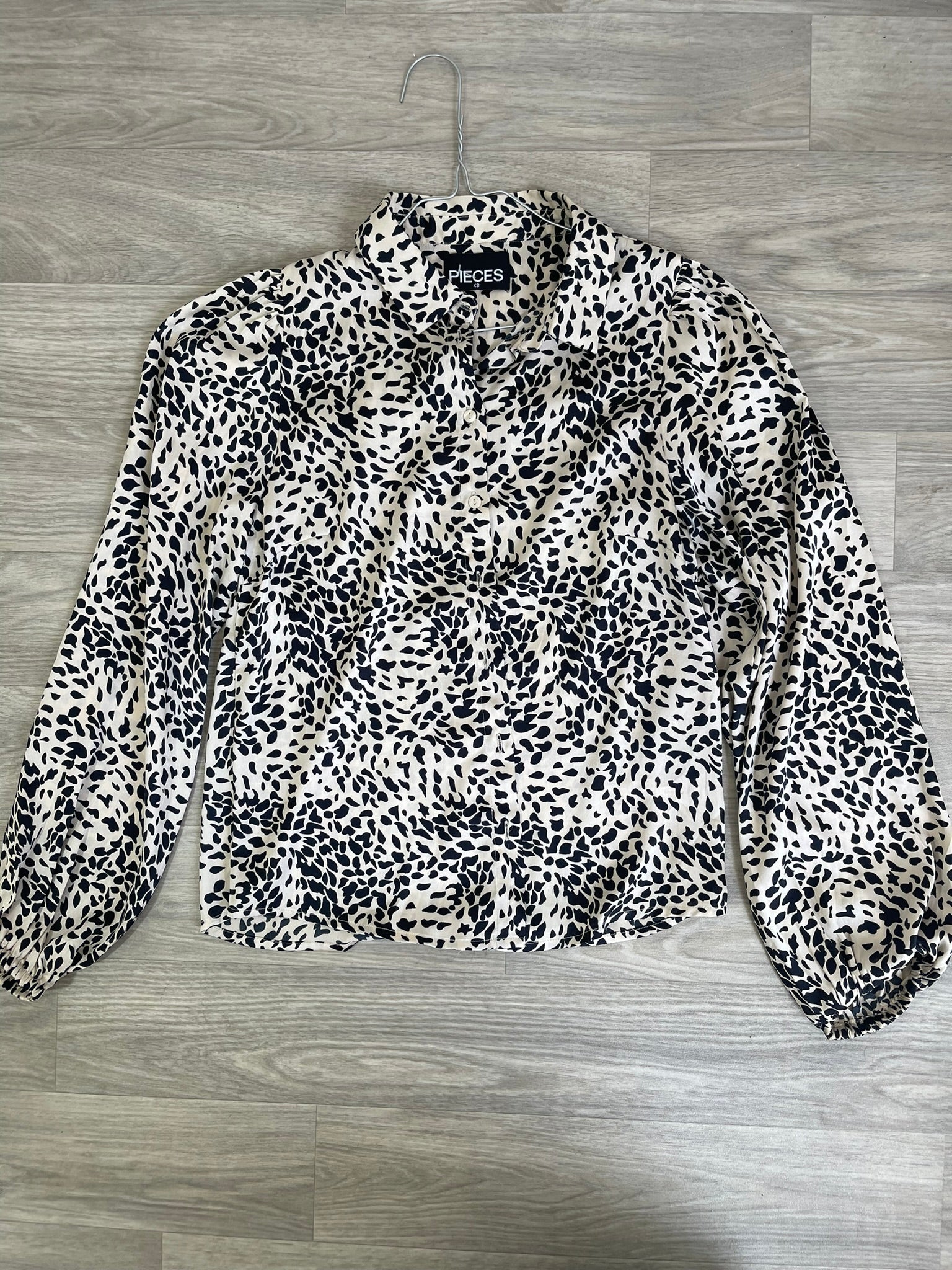 Chemisier imprimé animal noir et blanc - Taille XS