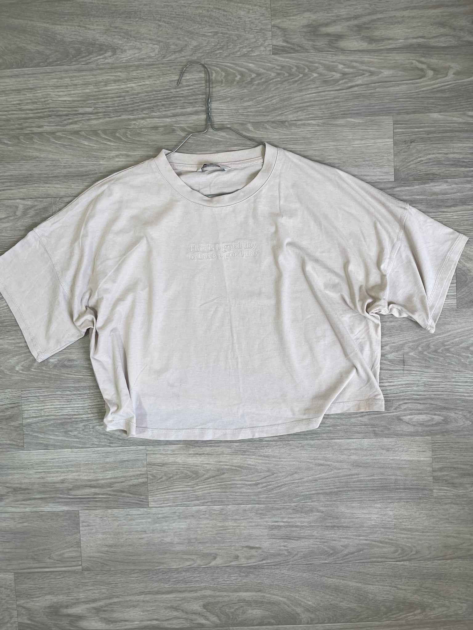 T-shirt beige oversize citation