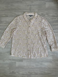Chemisier dentelle beige à sequins dorés - Taille 22 UK / 5 xl / 48