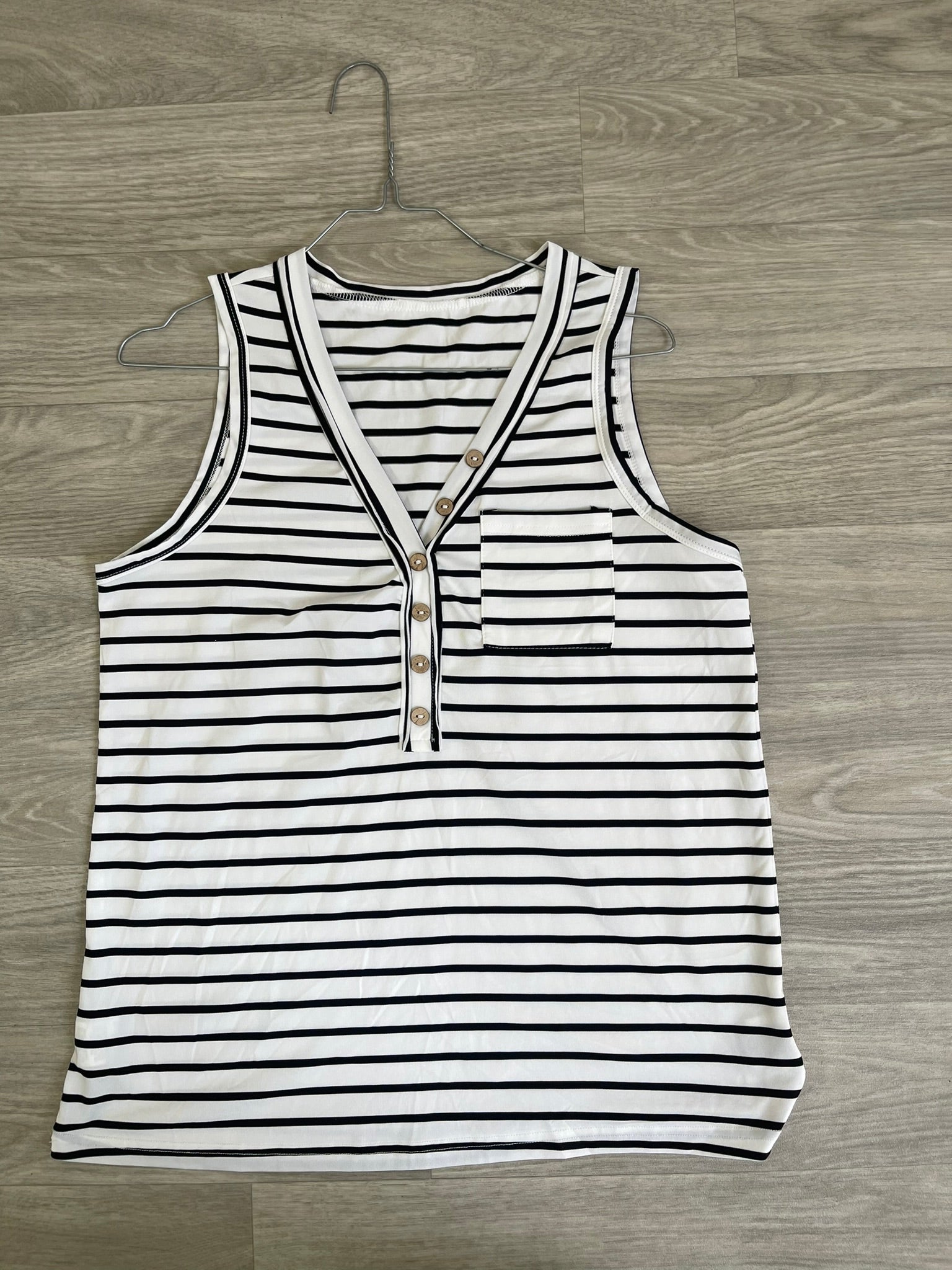 Body rayé noir et blanc à pression Taille M