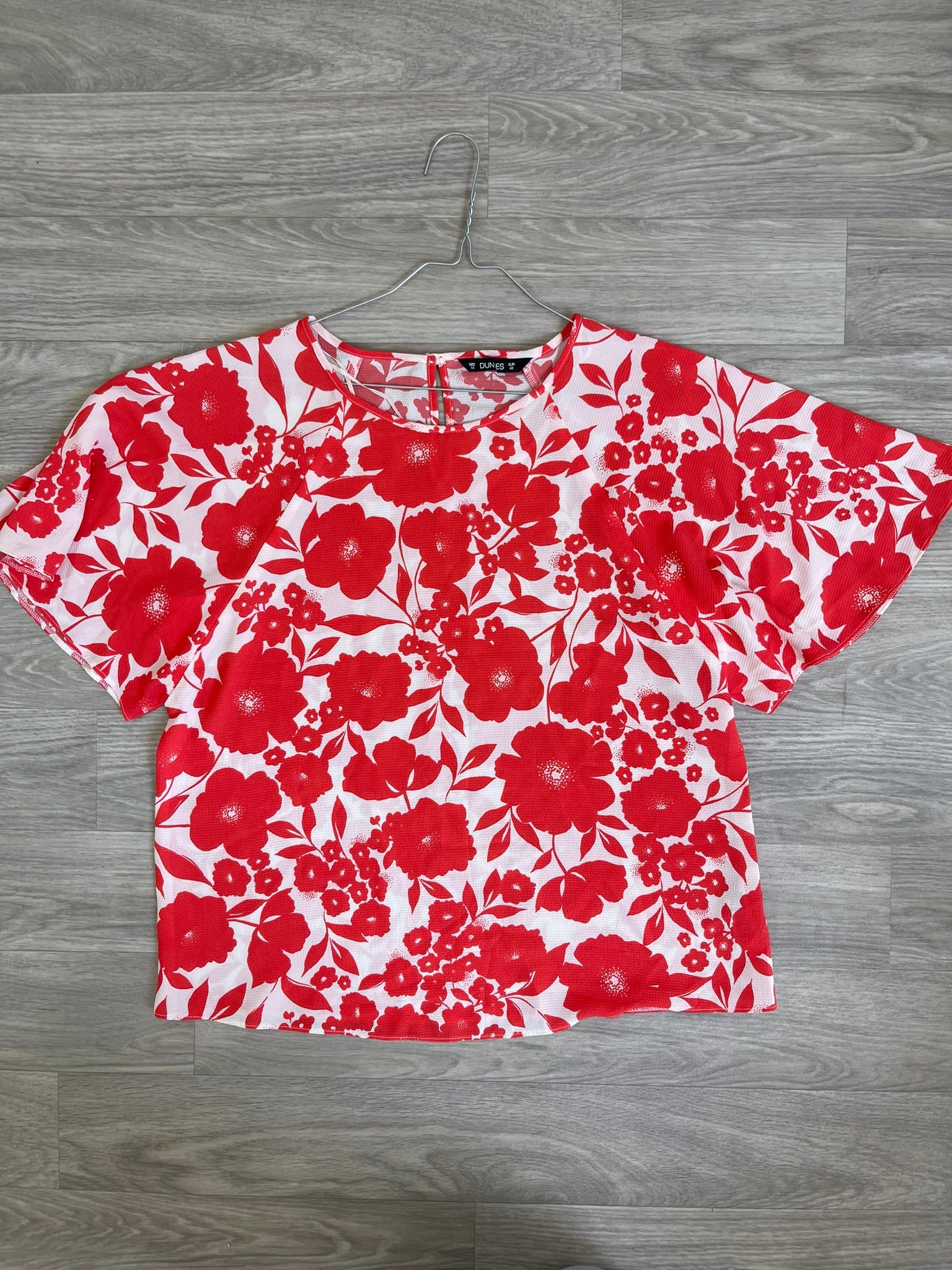 Blouse fleurie rouge et blanc