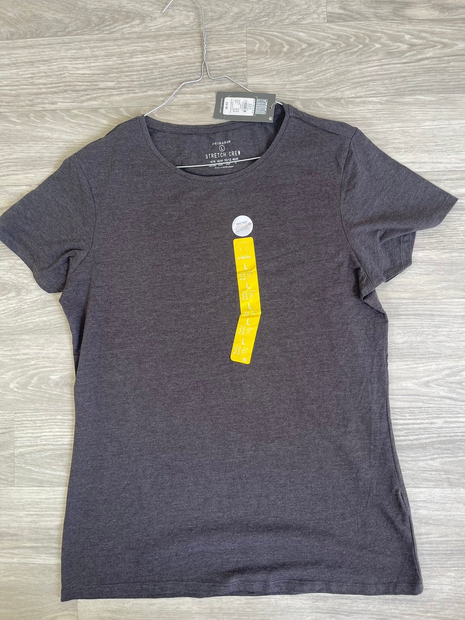 T-shirt gris anthracite Stretch Crew - Neuf