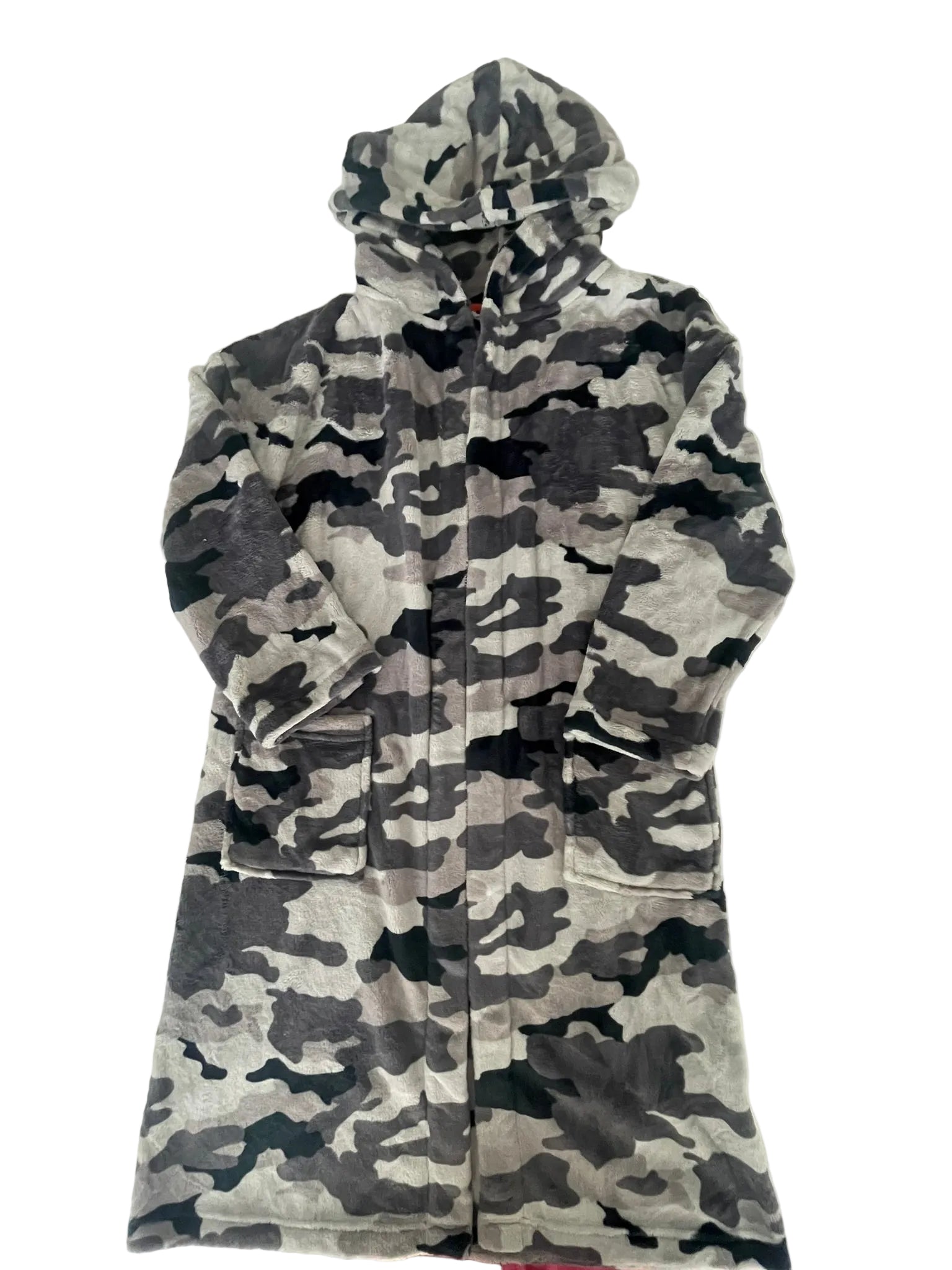 Robe de chambre polaire camouflage garçon – Gris