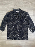 Blouse noire imprimé étoiles - Taille XS