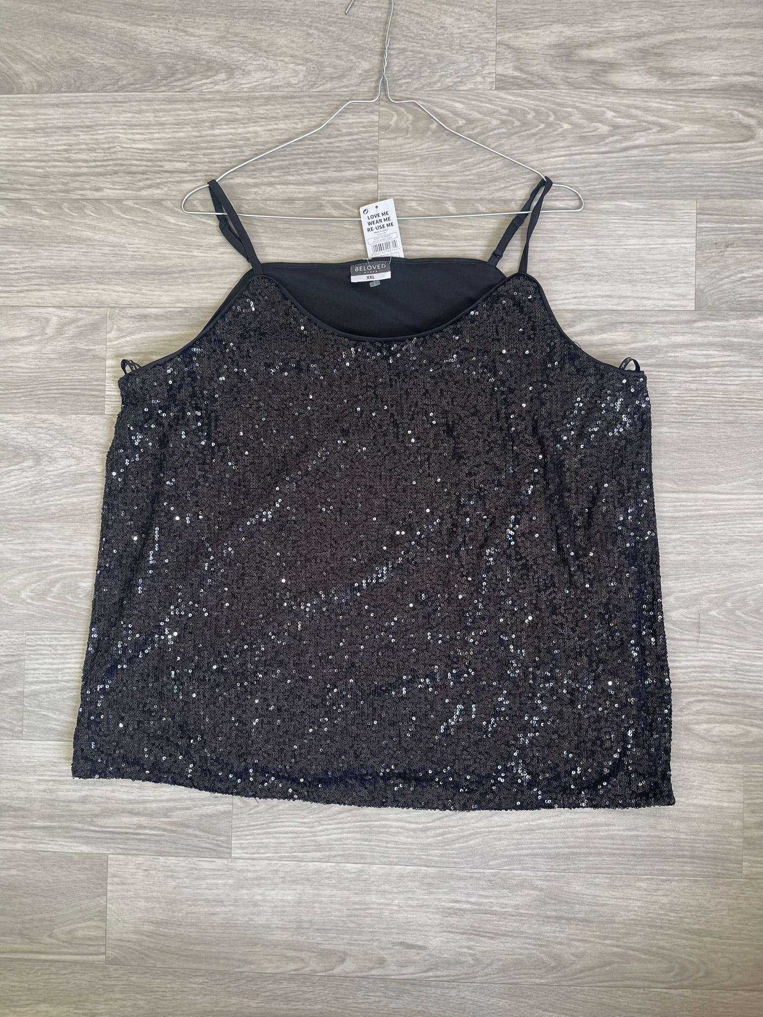 Top cami pailleté noir - Neuf avec étiquette