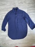 Chemise longue bleu marine à poche