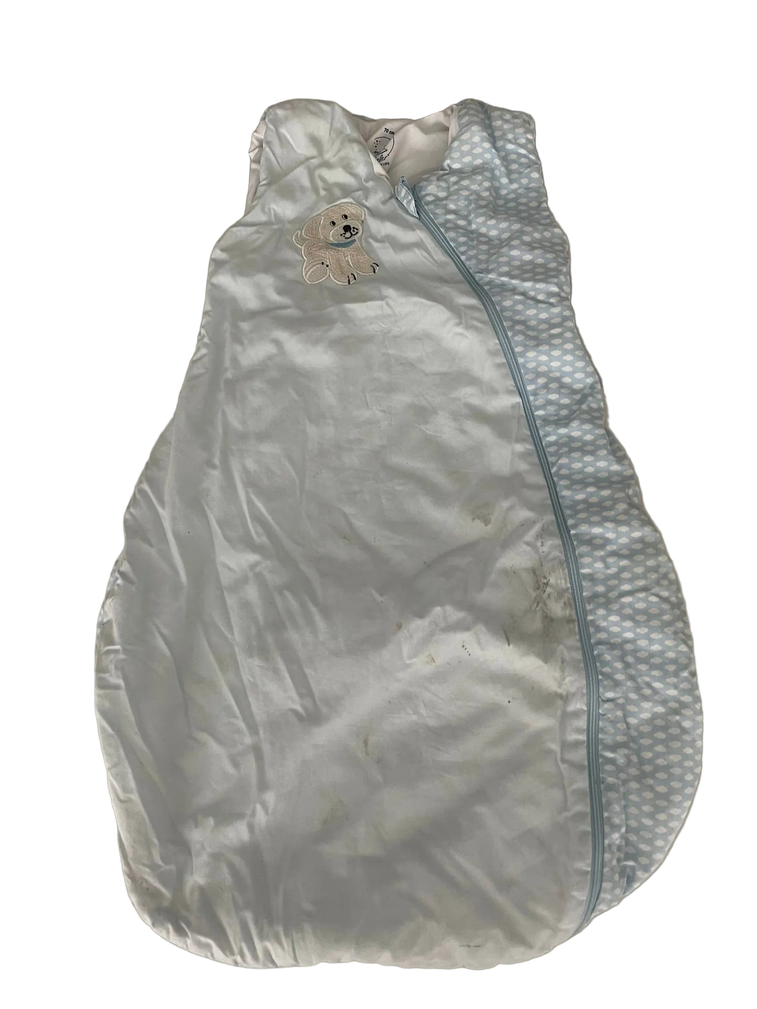 Gigoteuse bébé ours polaire – Blanc & bleu nuages