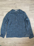 Blouse imprimé léopard bleu et noir