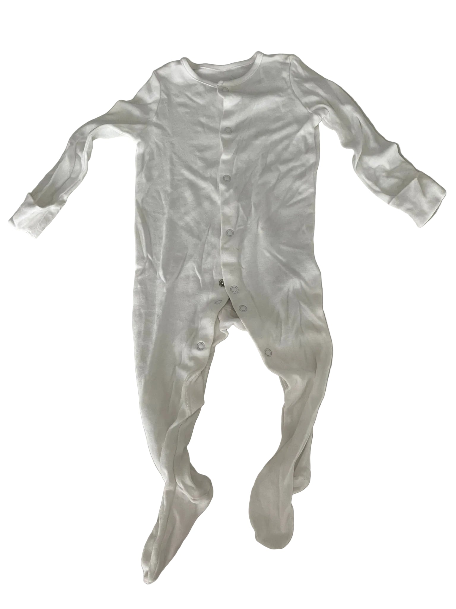Grenouillère bébé velours – Blanc uni
